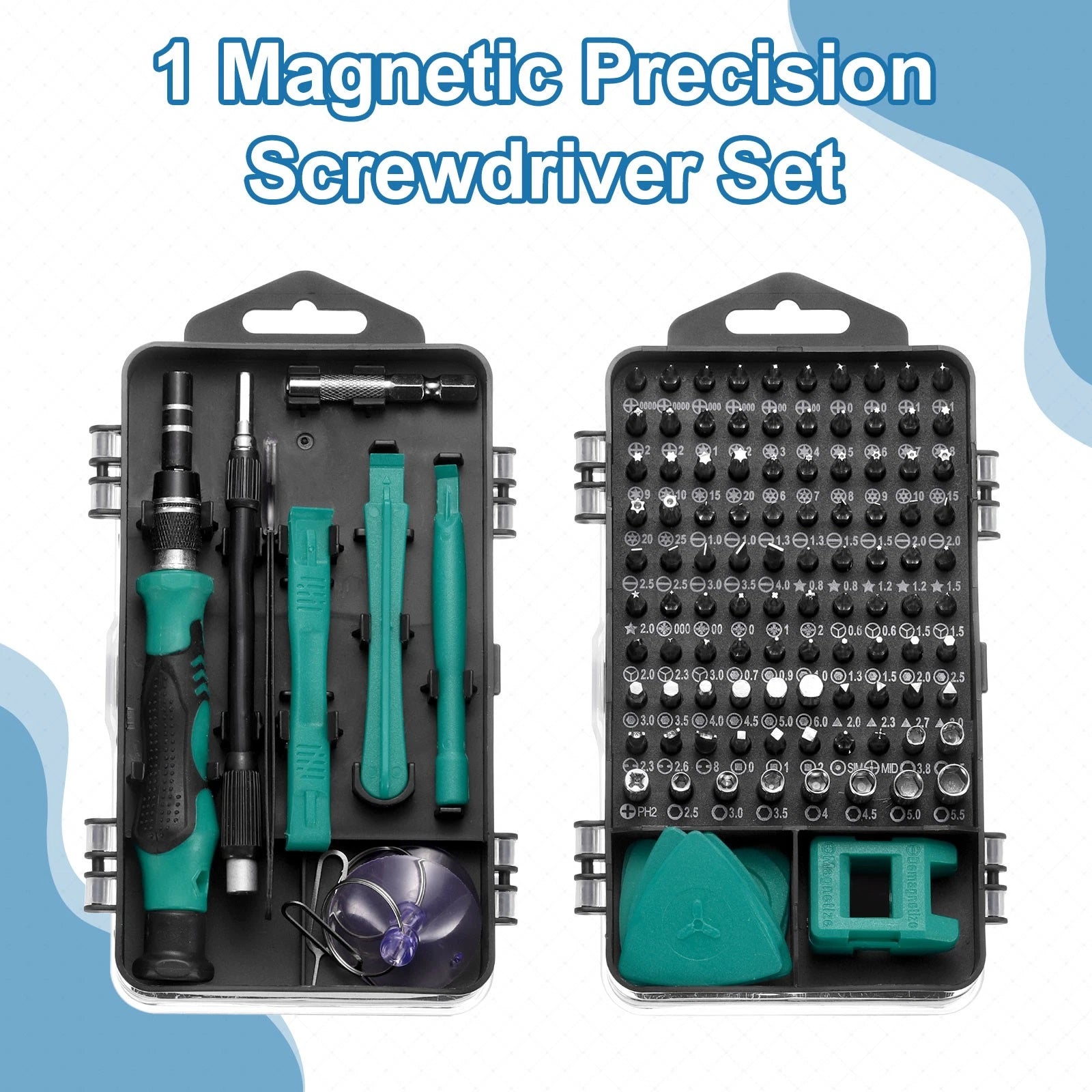 116 in 1 Magnetic Precision Screwdriver Set Electronics Repair Tools Kit, Green
