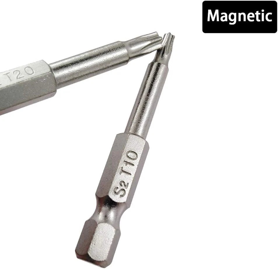 2 Set of 7Pcs 5 Point Torx Security Bits Magnetic 5 Point Star Tamper Proof Bit
