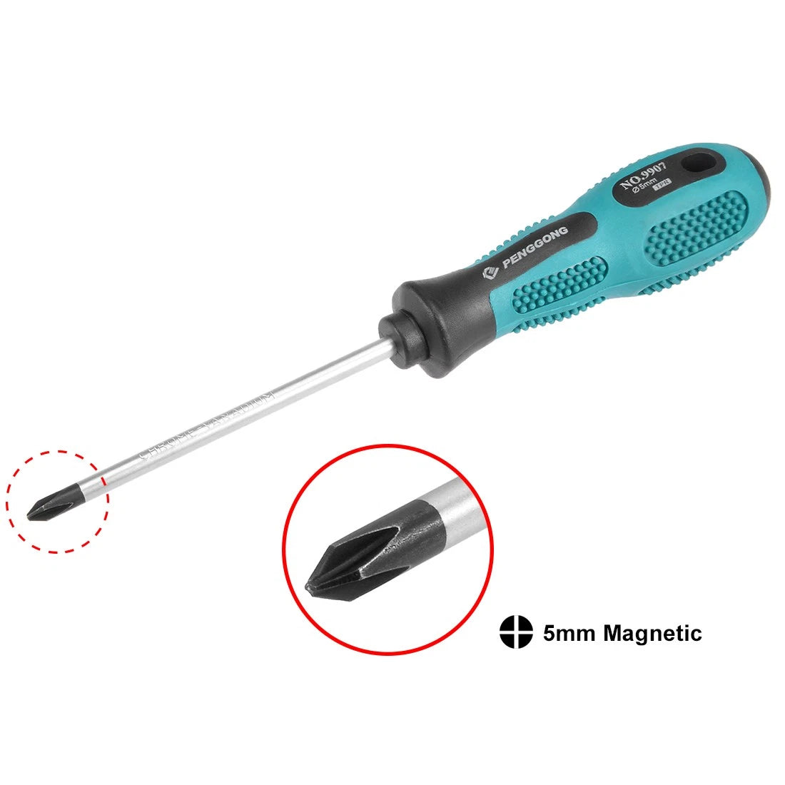 #1 Phillips Screwdriver 4" Round Shaft Non Slip Comfortable Handle