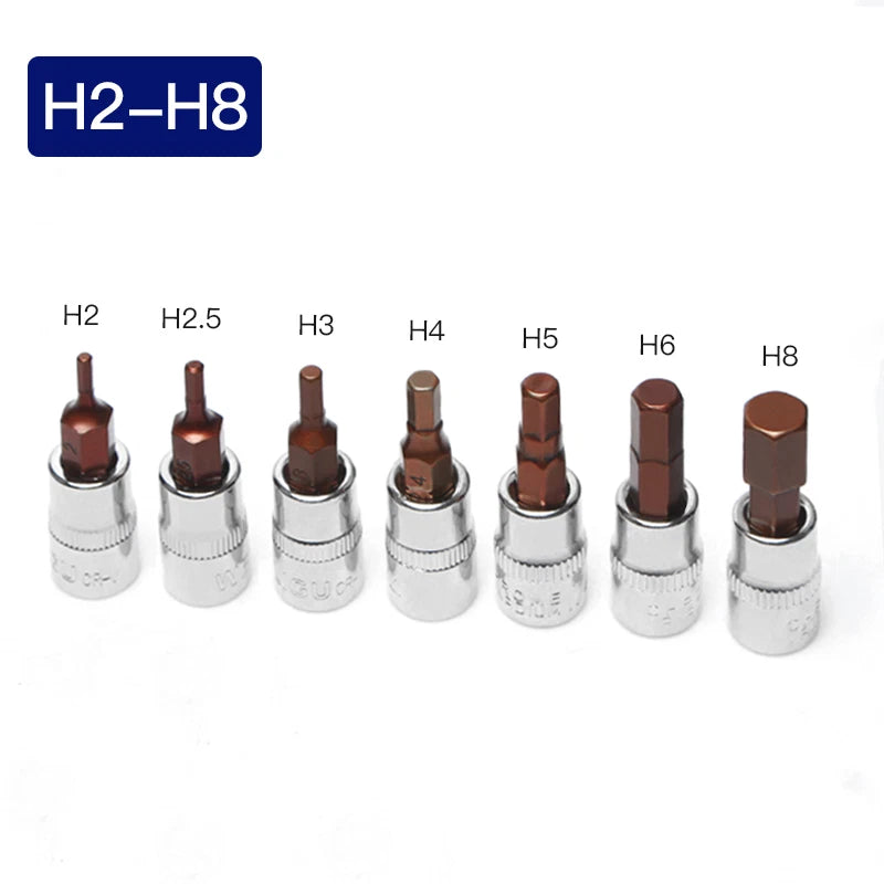 1/4in Square Driver Impact Bit Socket Torx Phillips Pizi Slotted Hex Ratchets