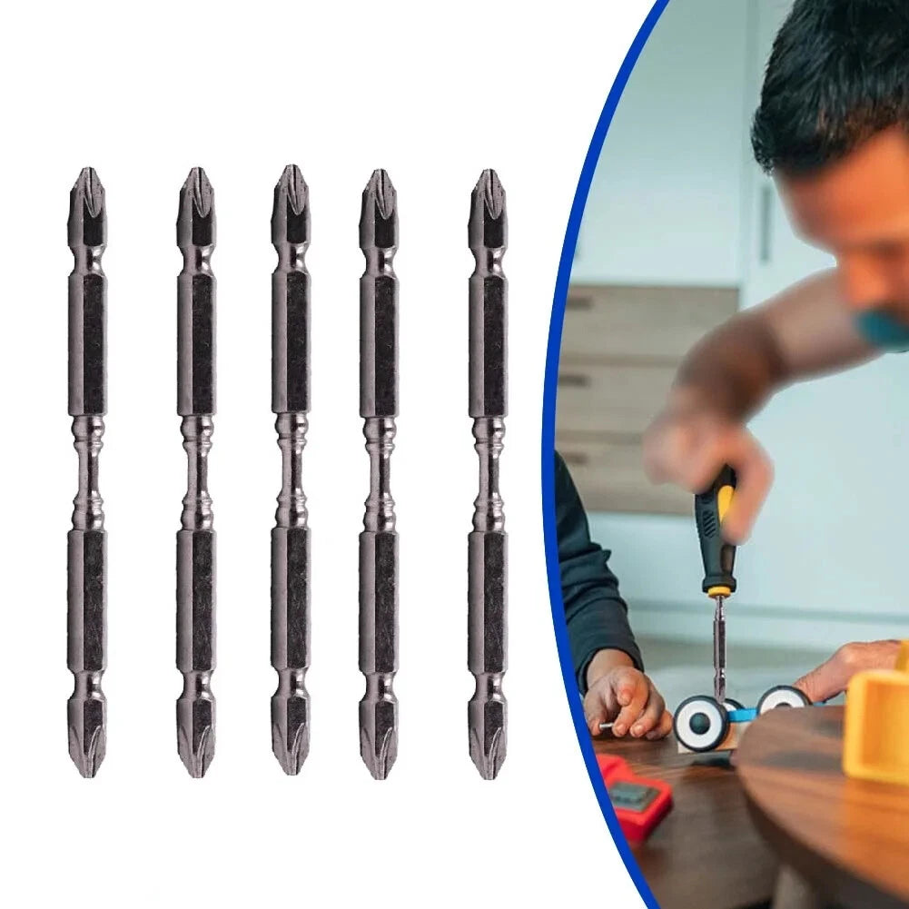 5pcs 110mm Double Head Screwdriver Bit Magnetic Electric Screw Driver Hand Tools