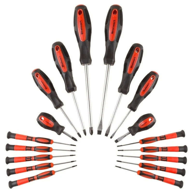 18 Piece Screwdriver Set Magnetic Tips Wall Mount Storage Precision Tool Kit New