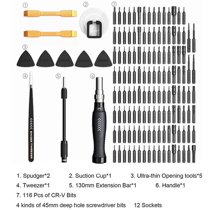 145 in 1 Magnetic Precision Screwdriver Set PC Computer Phone Repair Tool Kit