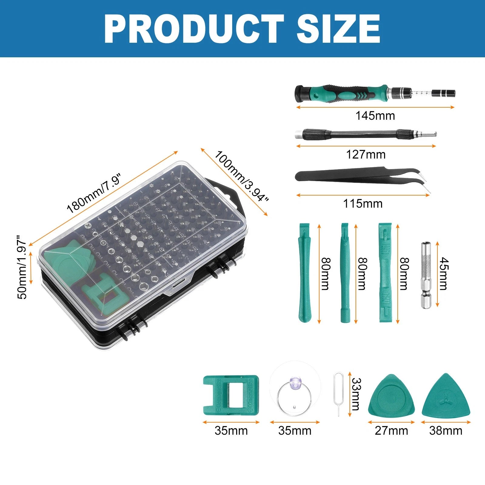116 in 1 Magnetic Precision Screwdriver Set Electronics Repair Tools Kit, Green