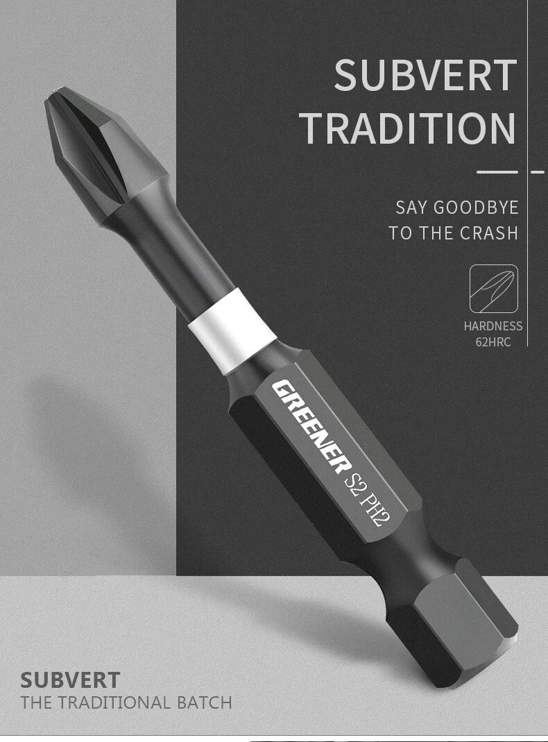 10x  2" Phillips Ph2 #2 Power Impact Bit Industrial magnetic  1/4 Hex 5x Strong