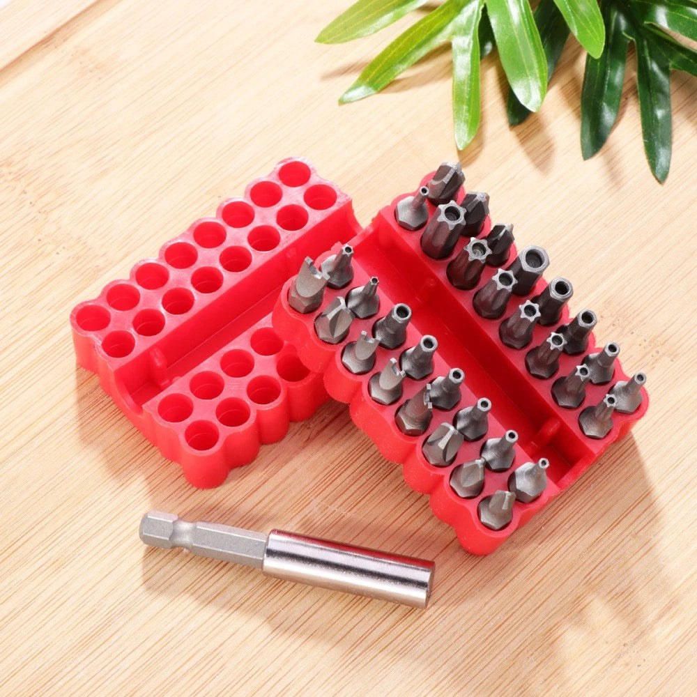 33 Pcs Security Bit Set Tamper Proof Star Screwdriver with Bit Holder
