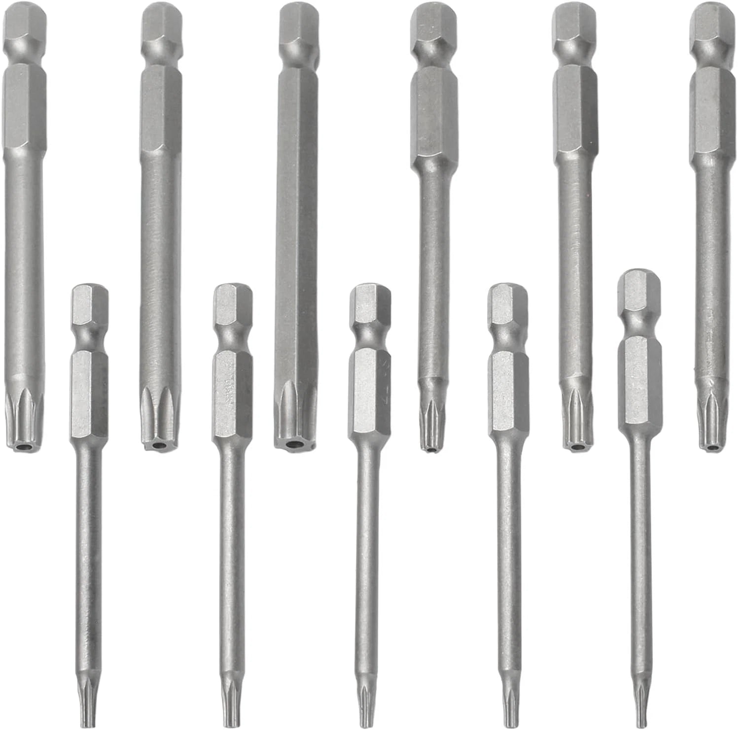 11x Torx Star Head Hex Shank Screwdriver Drill Bit Tool Set Driver Large Torque