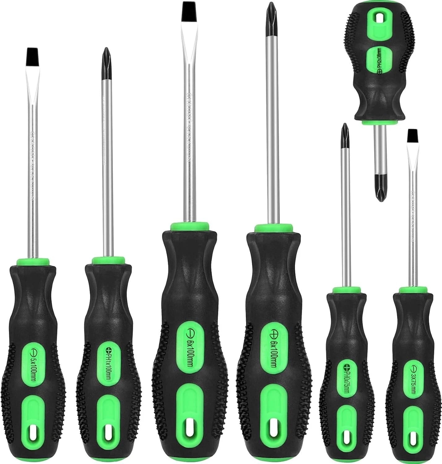 7-Piece Magnetic Screwdrivers Set, 4 Phillips and 3 Flat, Professional Cushion