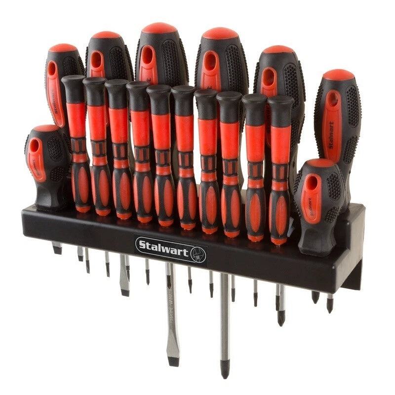 18 Piece Screwdriver Set Magnetic Tips Wall Mount Storage Precision Tool Kit New