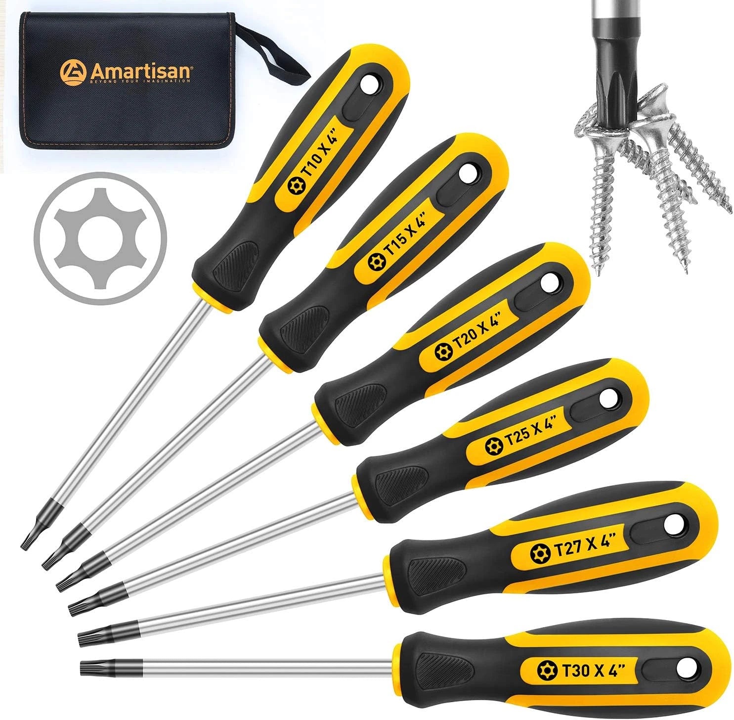 6-PIECE MAGNETIC TORX SCREWDRIVERS SET Driver Star Screwdriver T10 - T30 Tools