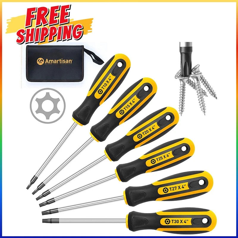 6-PIECE MAGNETIC TORX SCREWDRIVERS SET Driver Star Screwdriver T10 - T30 Tools