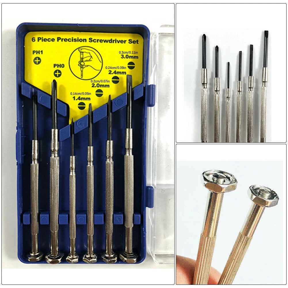 6 IN 1 Mini Watch Screwdriver Set Precision Jewelry Eyeglasses Repair Tool Kit E
