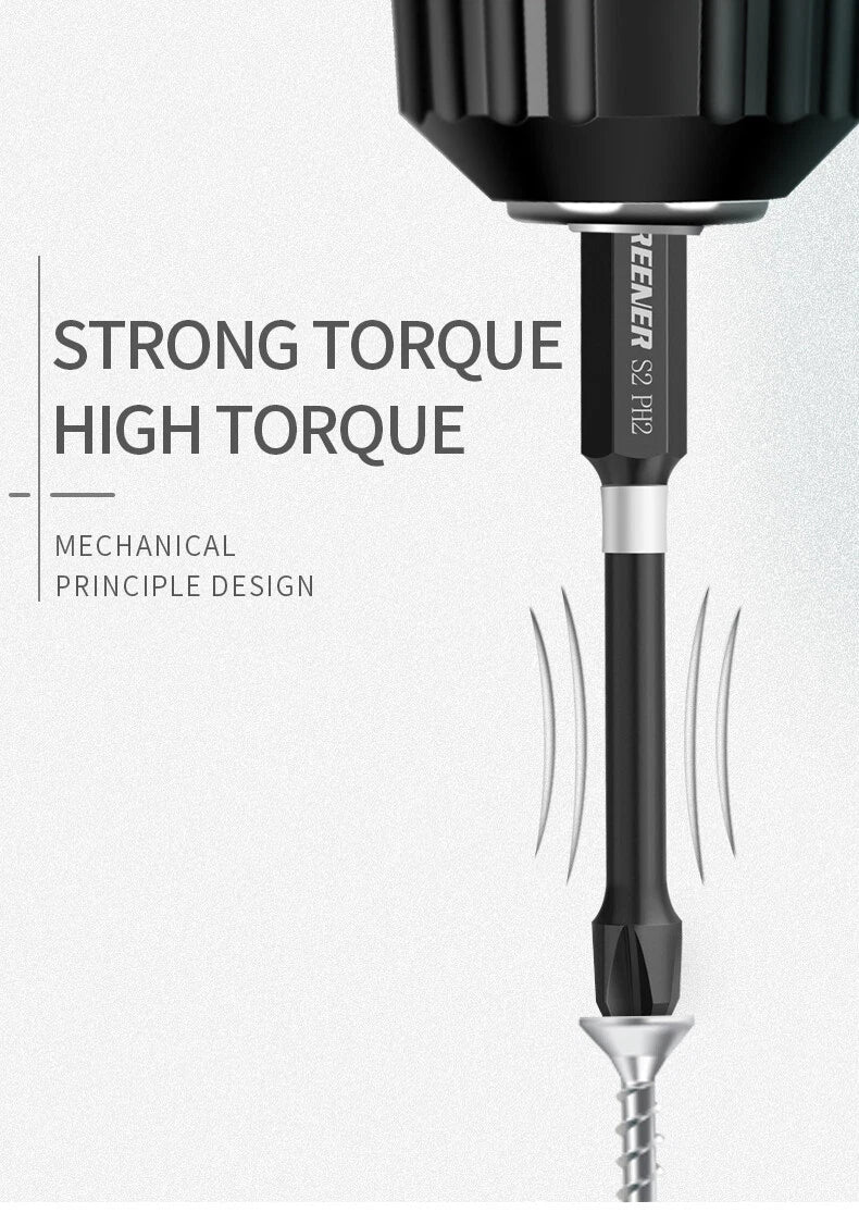 10x  2" Phillips Ph2 #2 Power Impact Bit Industrial magnetic  1/4 Hex 5x Strong