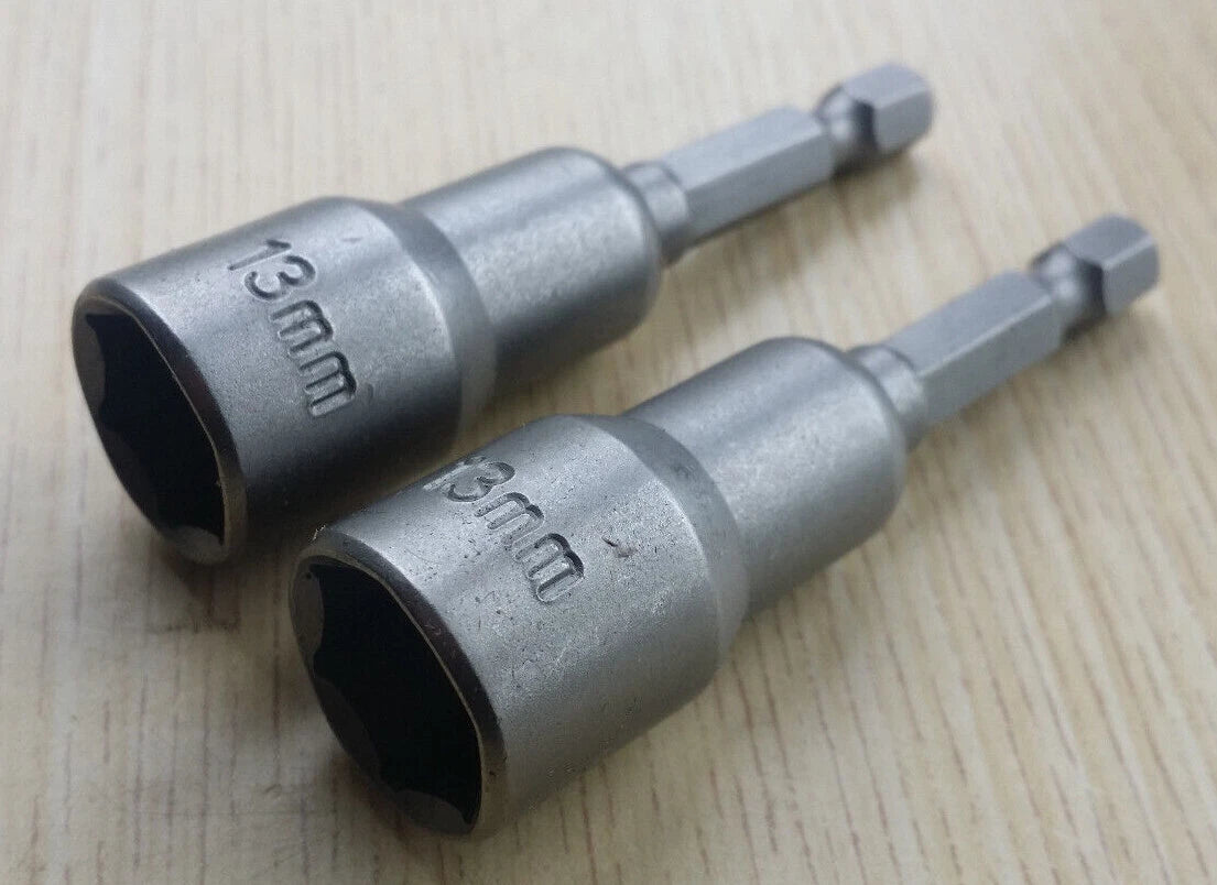 1/4" 8mm 10mm 13mm Hex Magnetic Nut Driver for Impact Drill Coach Bolts Screws