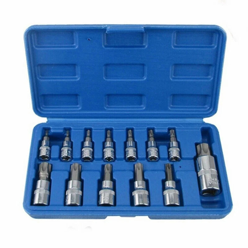 13pcs Torx Key Kit Auto Repair Tool Screwdriver Set Impact Socket Wrnech Head