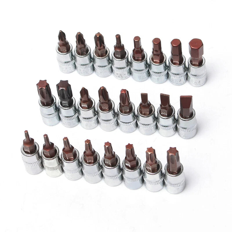 1/4in Square Driver Impact Bit Socket Torx Phillips Pizi Slotted Hex Ratchets