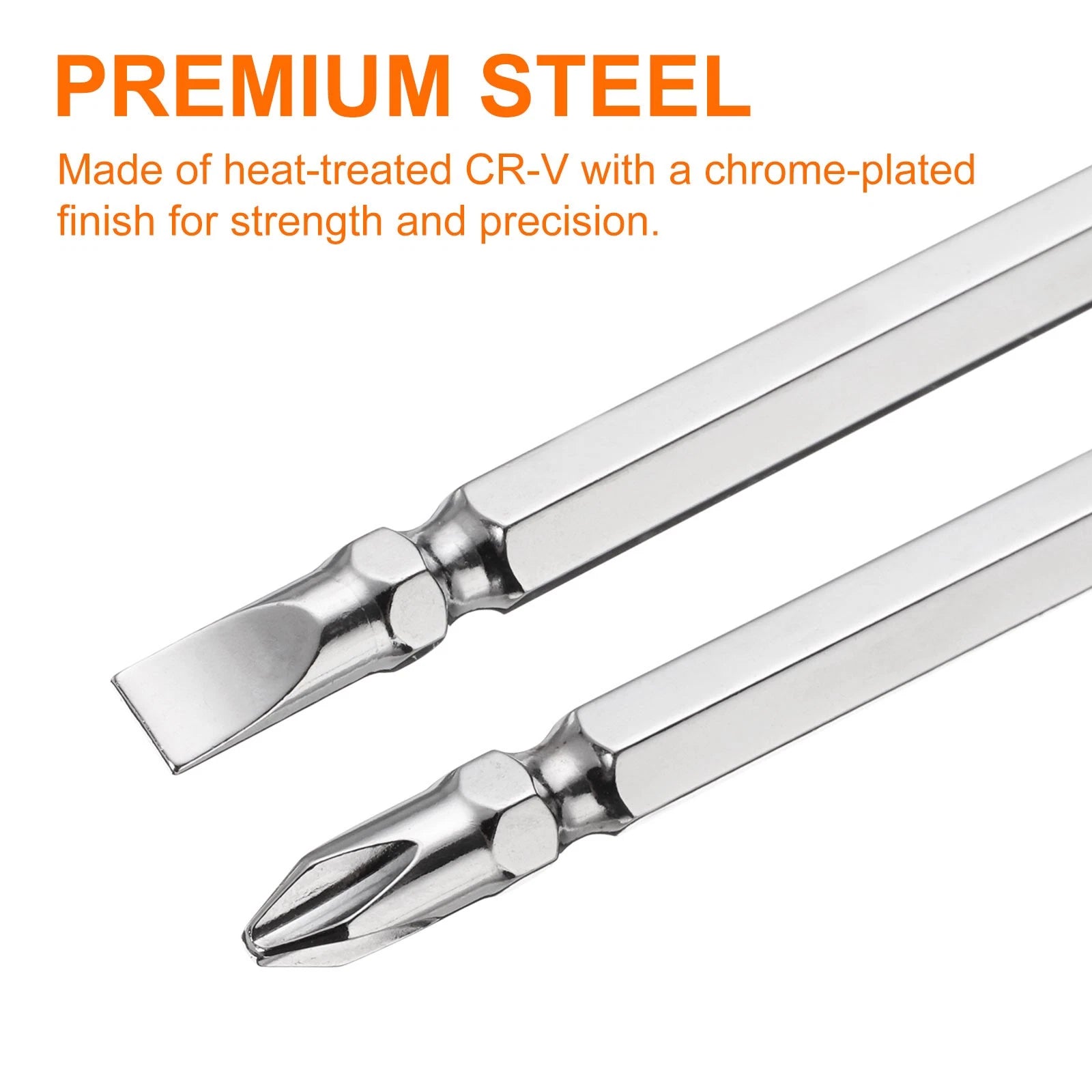 2 in 1 Screwdriver PH2 Phillips & SL3 Slotted Magnetic Screwdrivers, Yellow