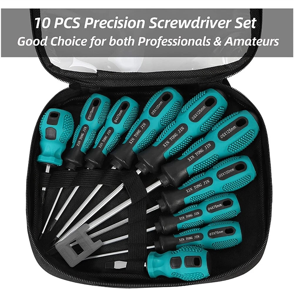 10pcs Screwdriver Set Hardware Tool Combination Set With Hard Cross Screwdriver