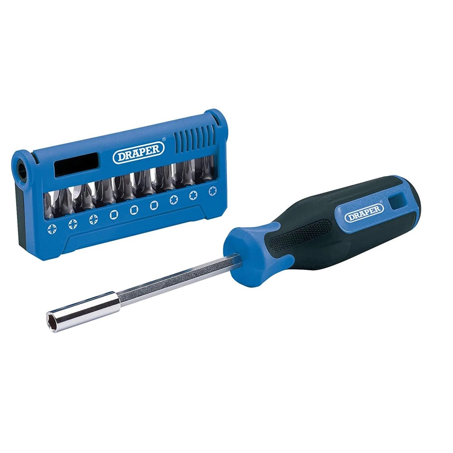 19pc Screwdriver & Multi Bit Set PZ PH TX Magnetic Holder + Case Draper 04497