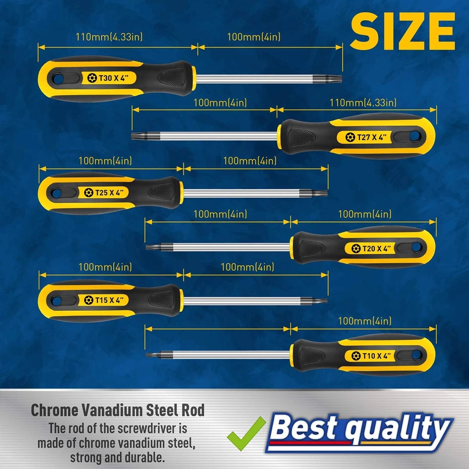 6-PIECE MAGNETIC TORX SCREWDRIVERS SET Driver Star Screwdriver T10 - T30 Tools