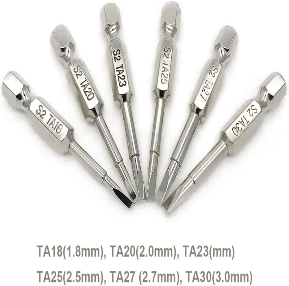 6 Pcs 50Mm 1/4 Hex Shank Magnetic Triangle Head Screwdriver Bit Set S2 Steel Scr