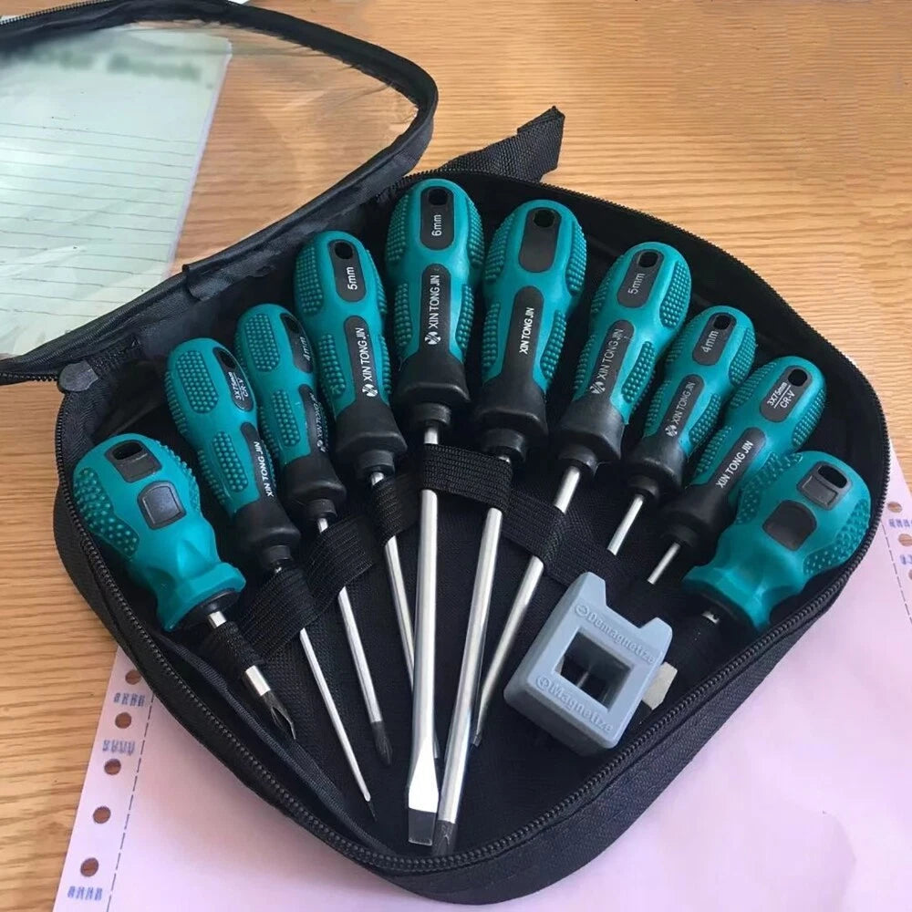 10pcs Screwdriver Set Hardware Tool Combination Set With Hard Cross Screwdriver