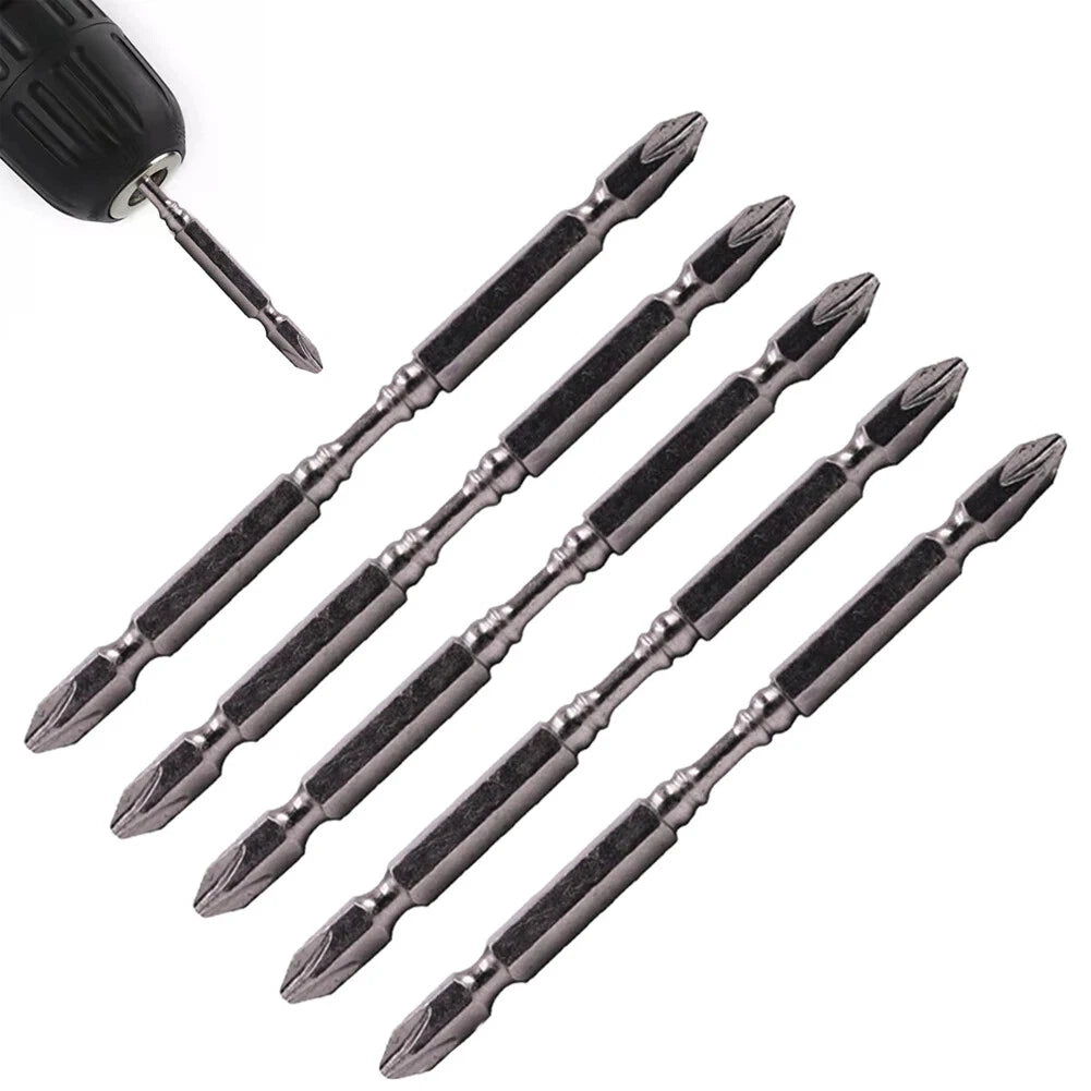 5pcs 110mm Double Head Screwdriver Bit Magnetic Electric Screw Driver Hand Tools