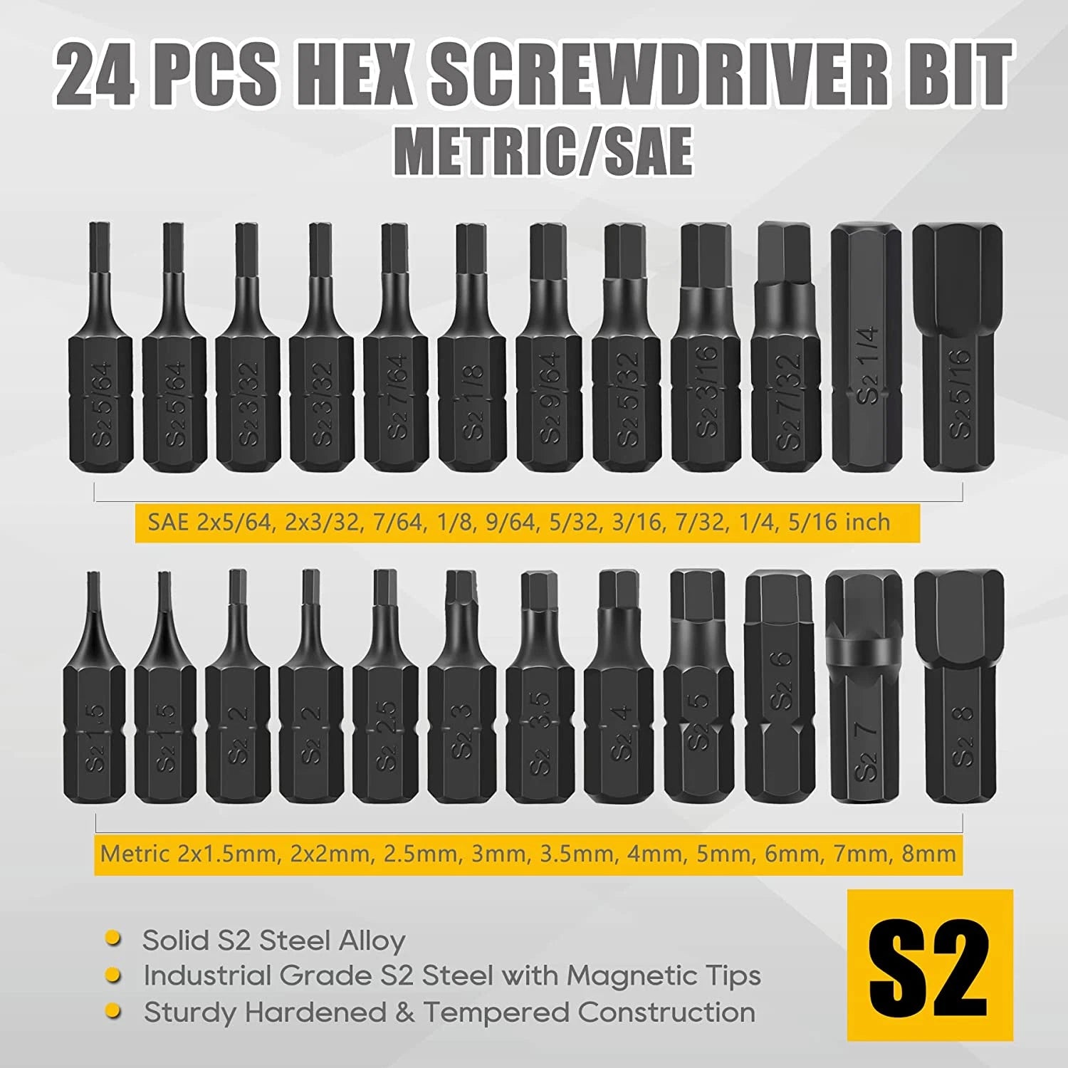 49-Pack Screwdriver Bit Set, Hex Head Drill Bit Set, Torx Square Slotted Phillip