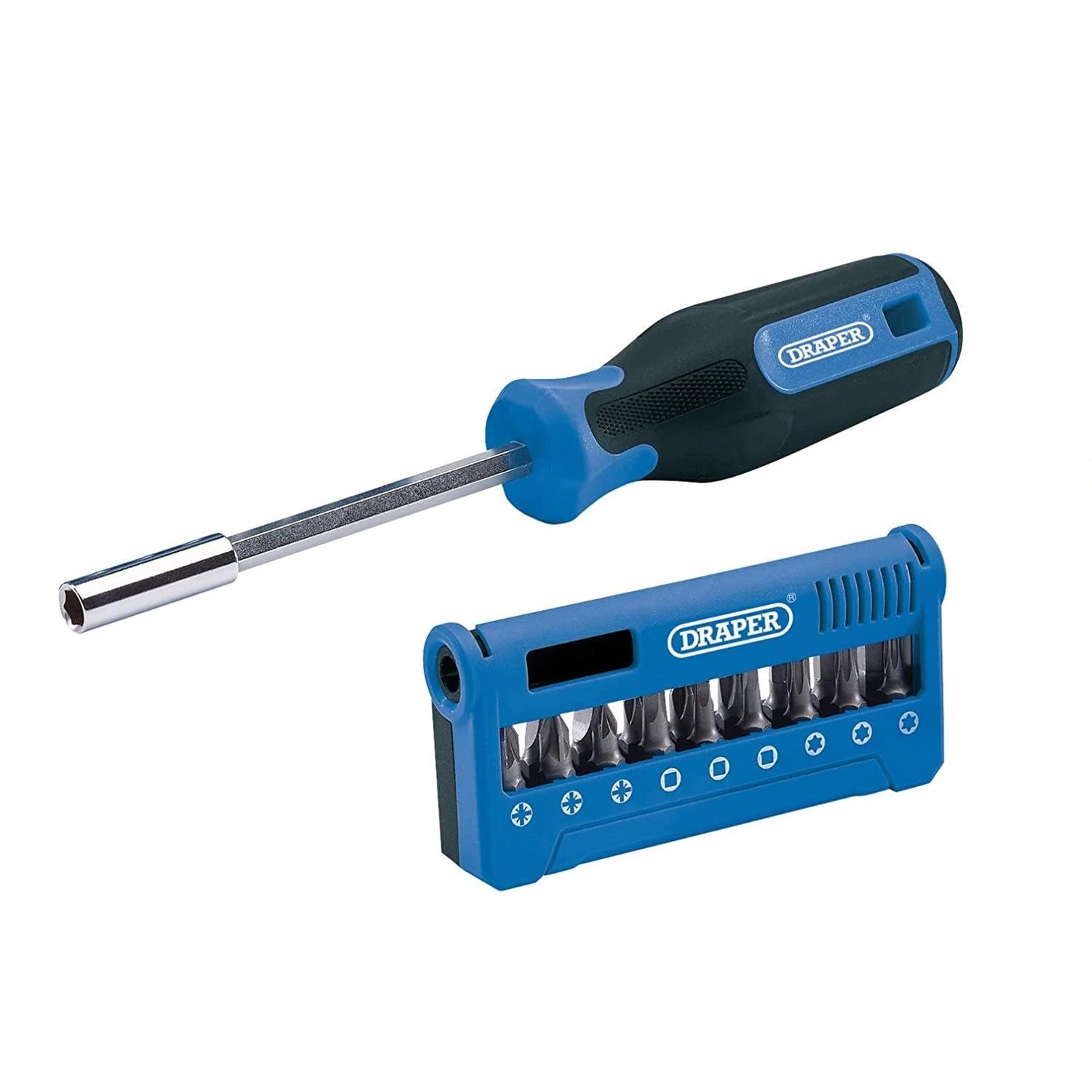 19pc Screwdriver & Multi Bit Set PZ PH TX Magnetic Holder + Case Draper 04497