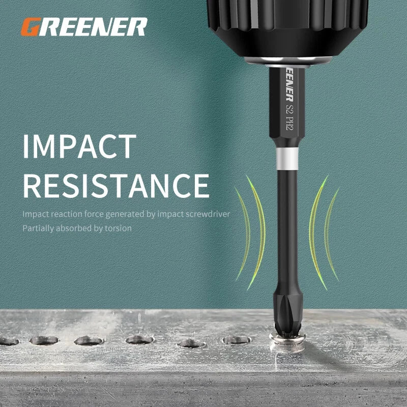 10x  2" Phillips Ph2 #2 Power Impact Bit Industrial magnetic  1/4 Hex 5x Strong