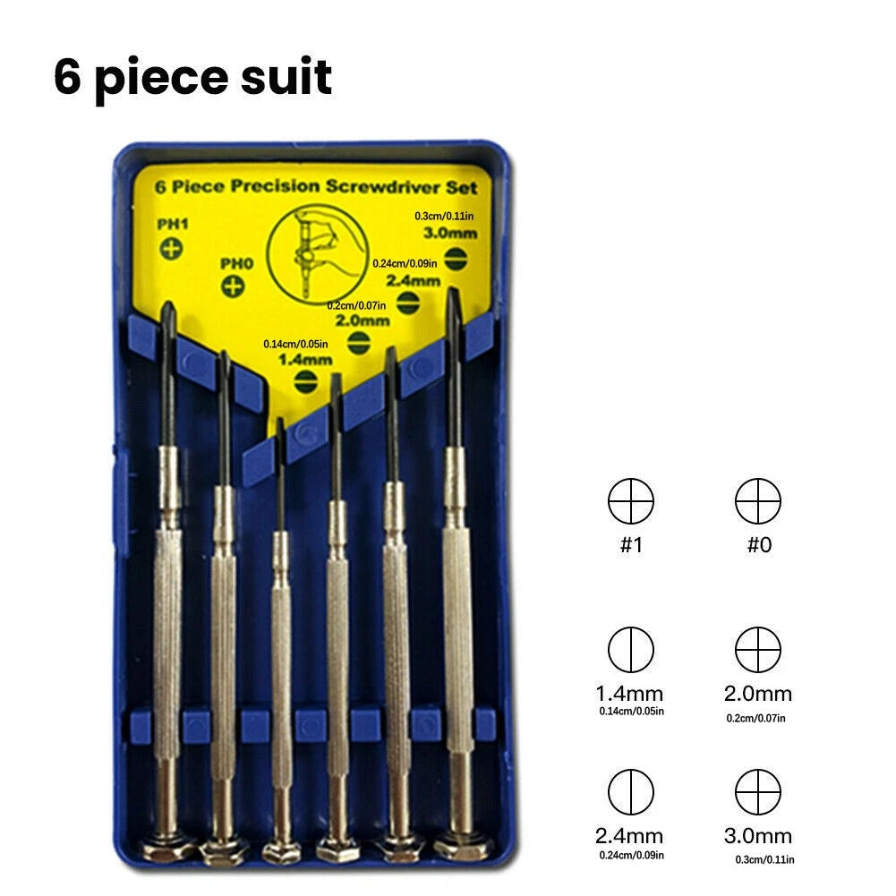 6 IN 1 Mini Watch Screwdriver Set Precision Jewelry Eyeglasses Repair Tool Kit E