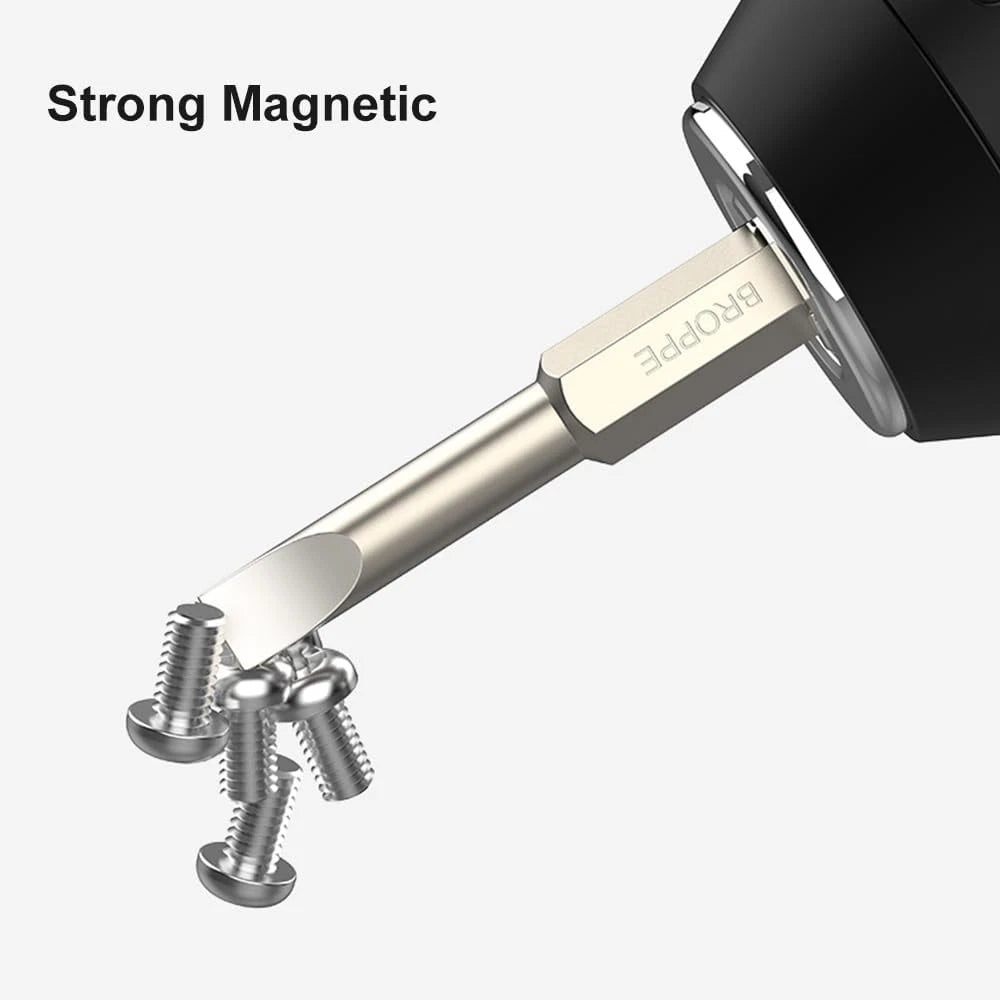 6 Pcs Slotted Screwdriver Bit Set Magnetic Flat Head Bits One Size, Silver