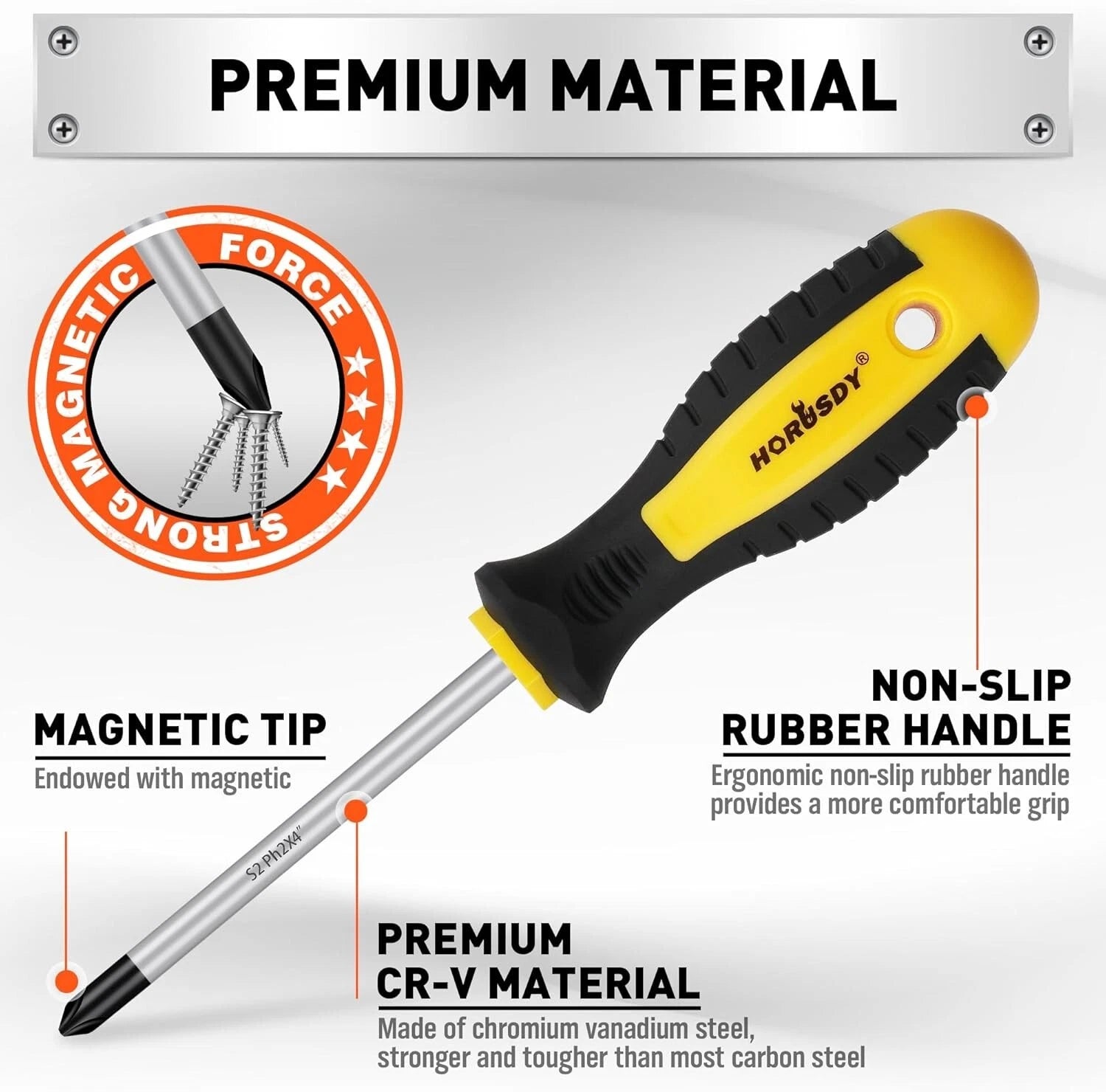 11-Piece Magnetic Screwdriver Set Chrome Vanadium Steel Includes 10 Tips & Case