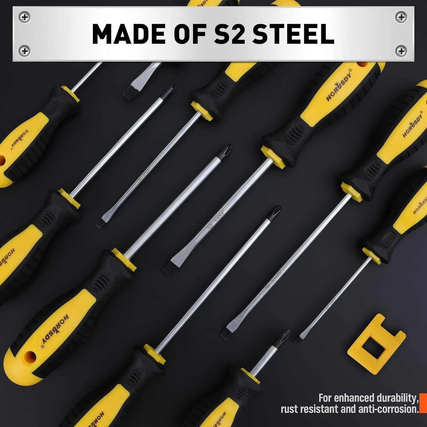 11-Piece Magnetic Screwdriver Set Chrome Vanadium Steel Includes 10 Tips & Case