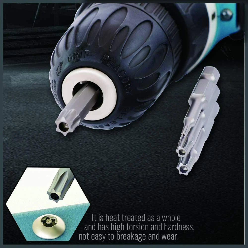 11 Pcs Tamper Resistant Star Bits S2 Steel T7-T40 Security Torx Bit Set & Holder