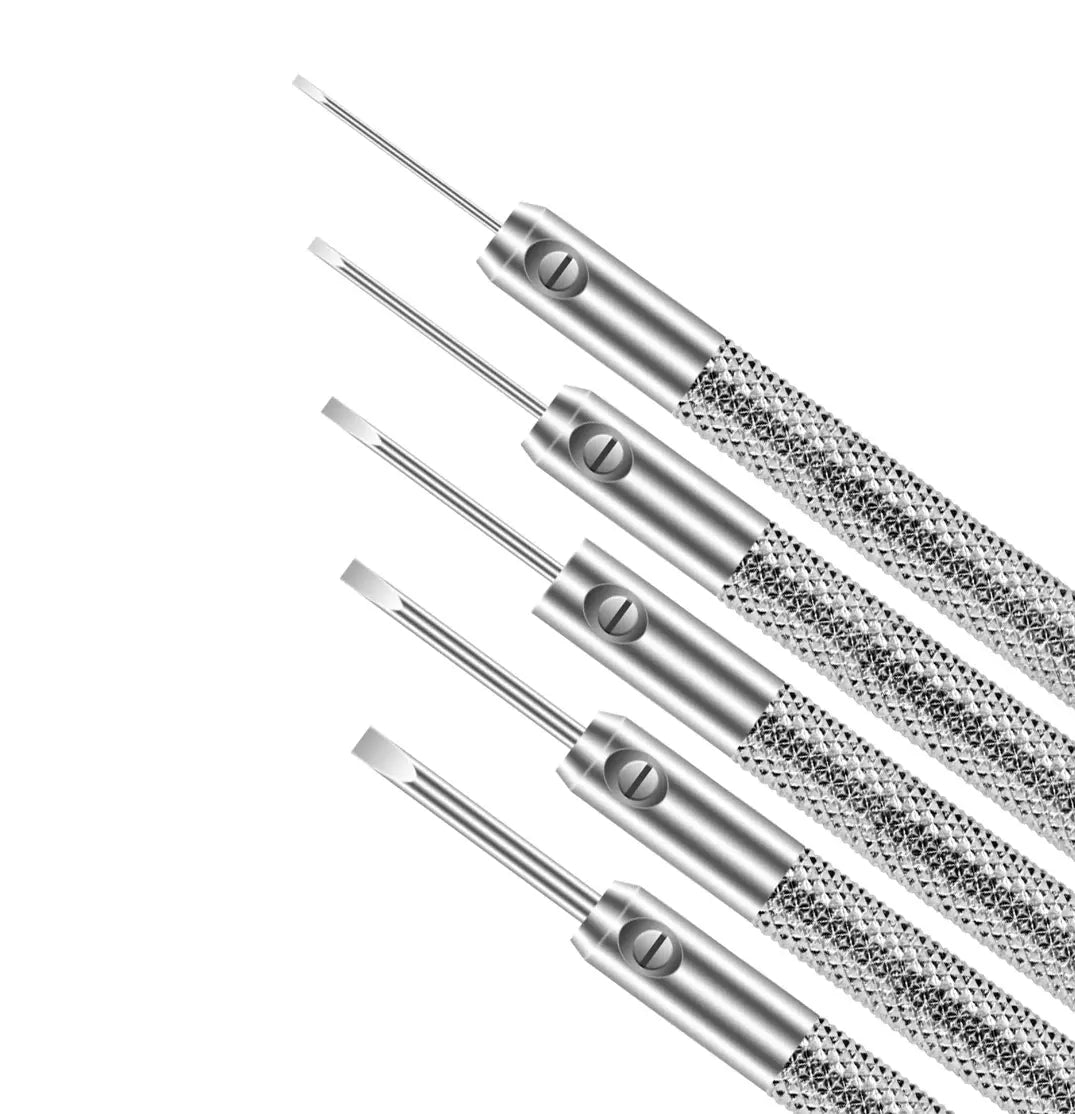 5 Piece Precision Mini Small Screwdriver Set - Extra Tips - Watchmaking