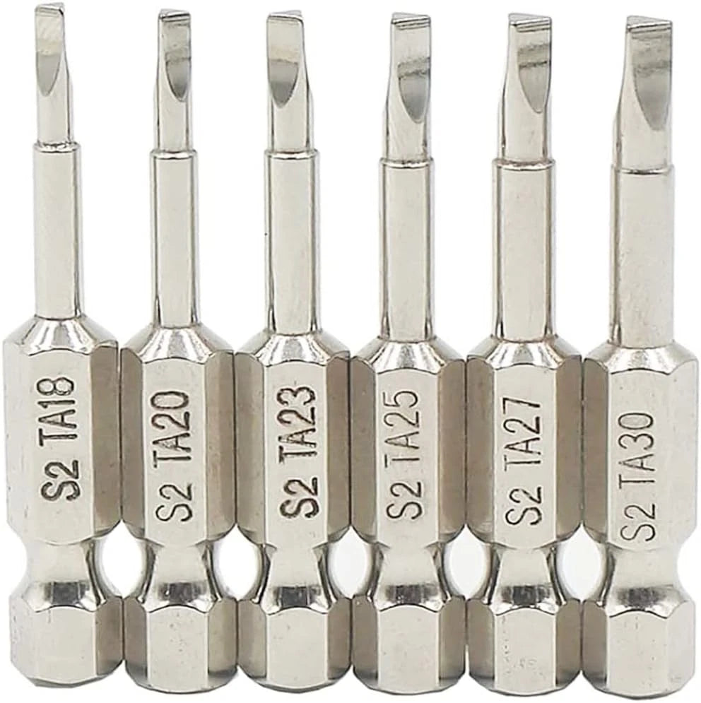 6 Pcs 50Mm 1/4 Hex Shank Magnetic Triangle Head Screwdriver Bit Set S2 Steel Scr