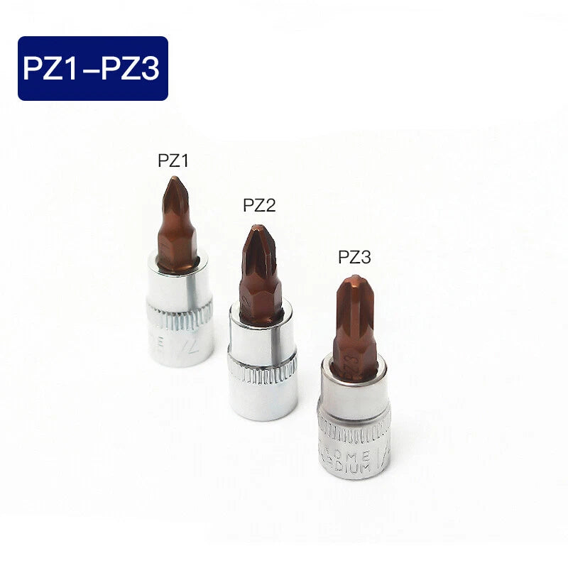 1/4in Square Driver Impact Bit Socket Torx Phillips Pizi Slotted Hex Ratchets