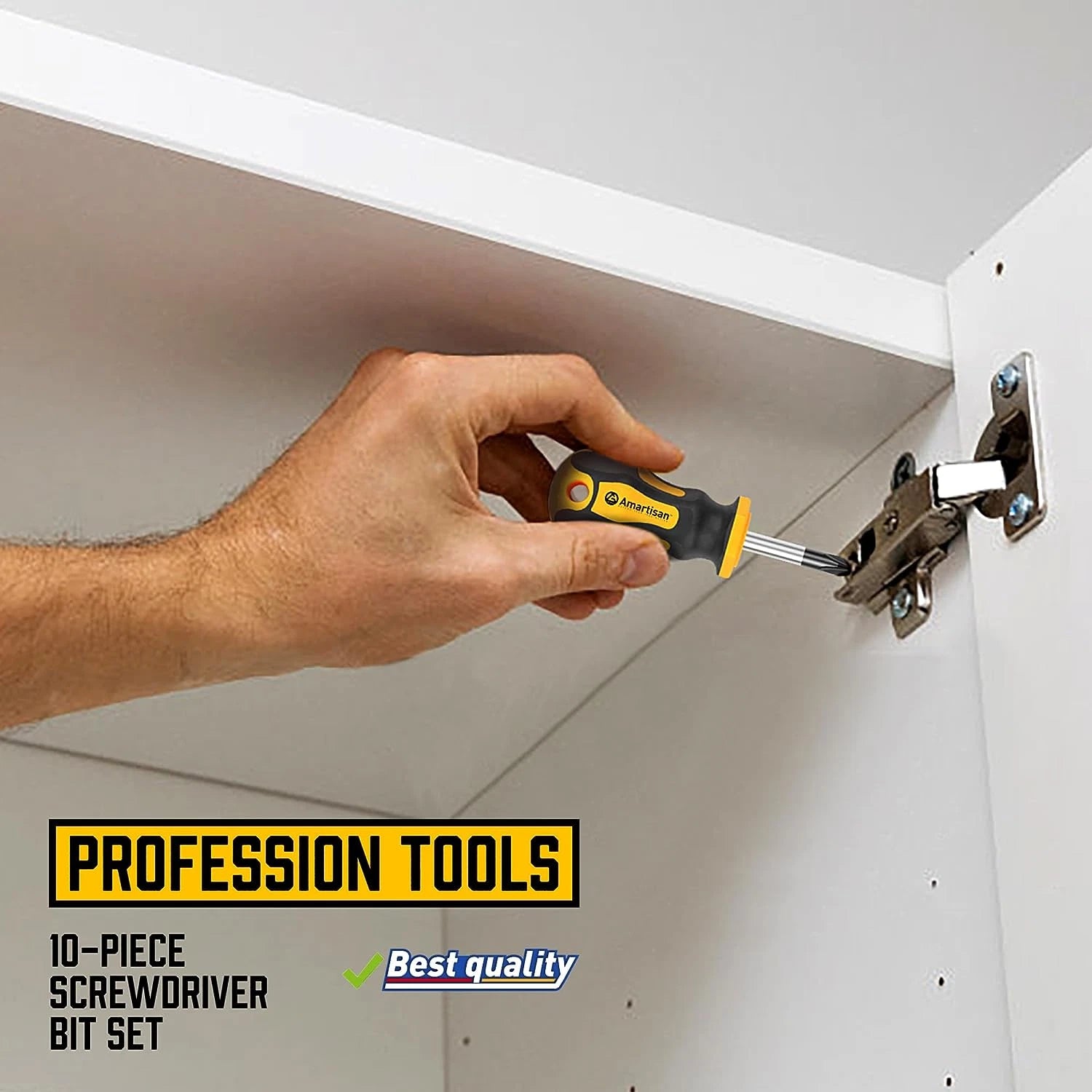 10Pcs Magnetic Screwdrivers Set,5 Phillips and 5 Slotted Tips Professional Cushi