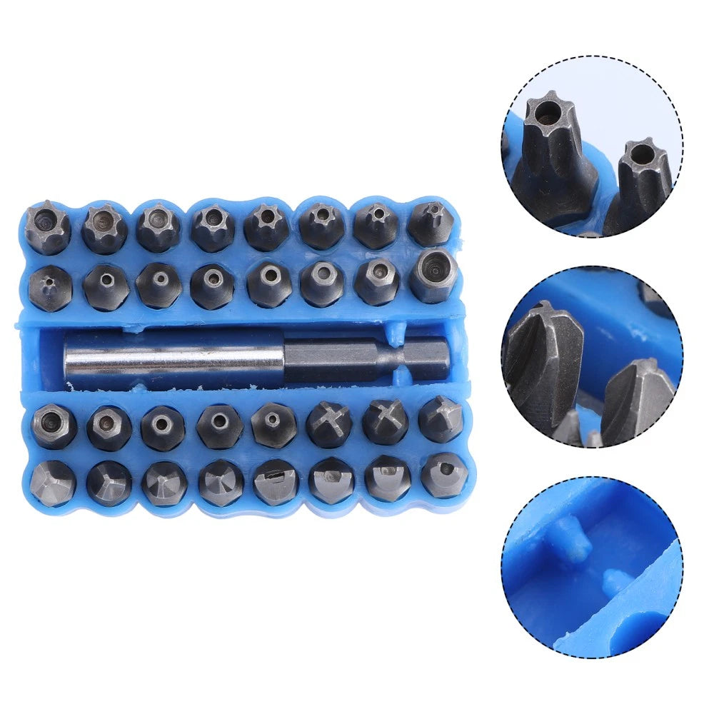 33 Pcs Security Bit Set Tamper Proof Star Screwdriver with Bit Holder