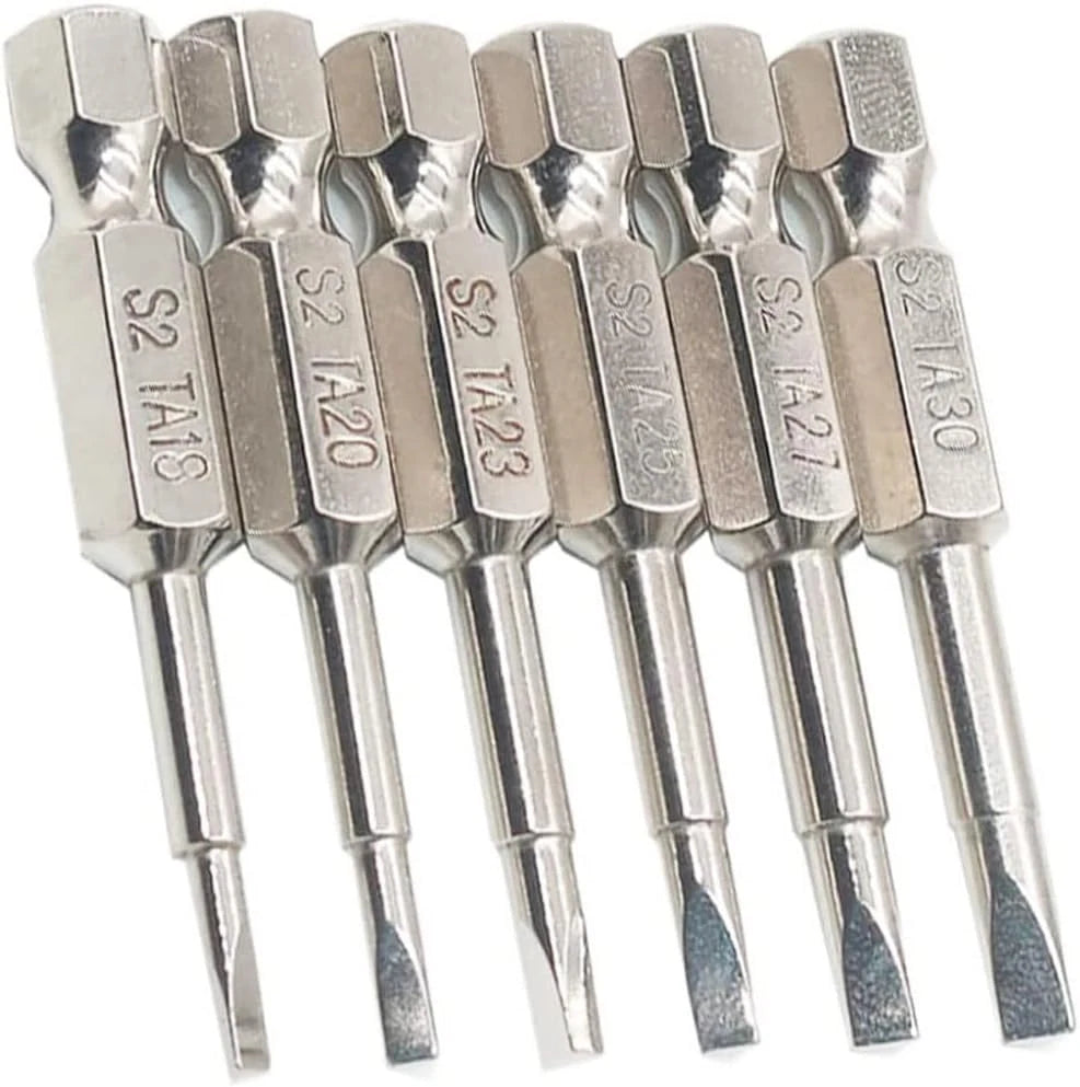 6 Pcs 50Mm 1/4 Hex Shank Magnetic Triangle Head Screwdriver Bit Set S2 Steel Scr