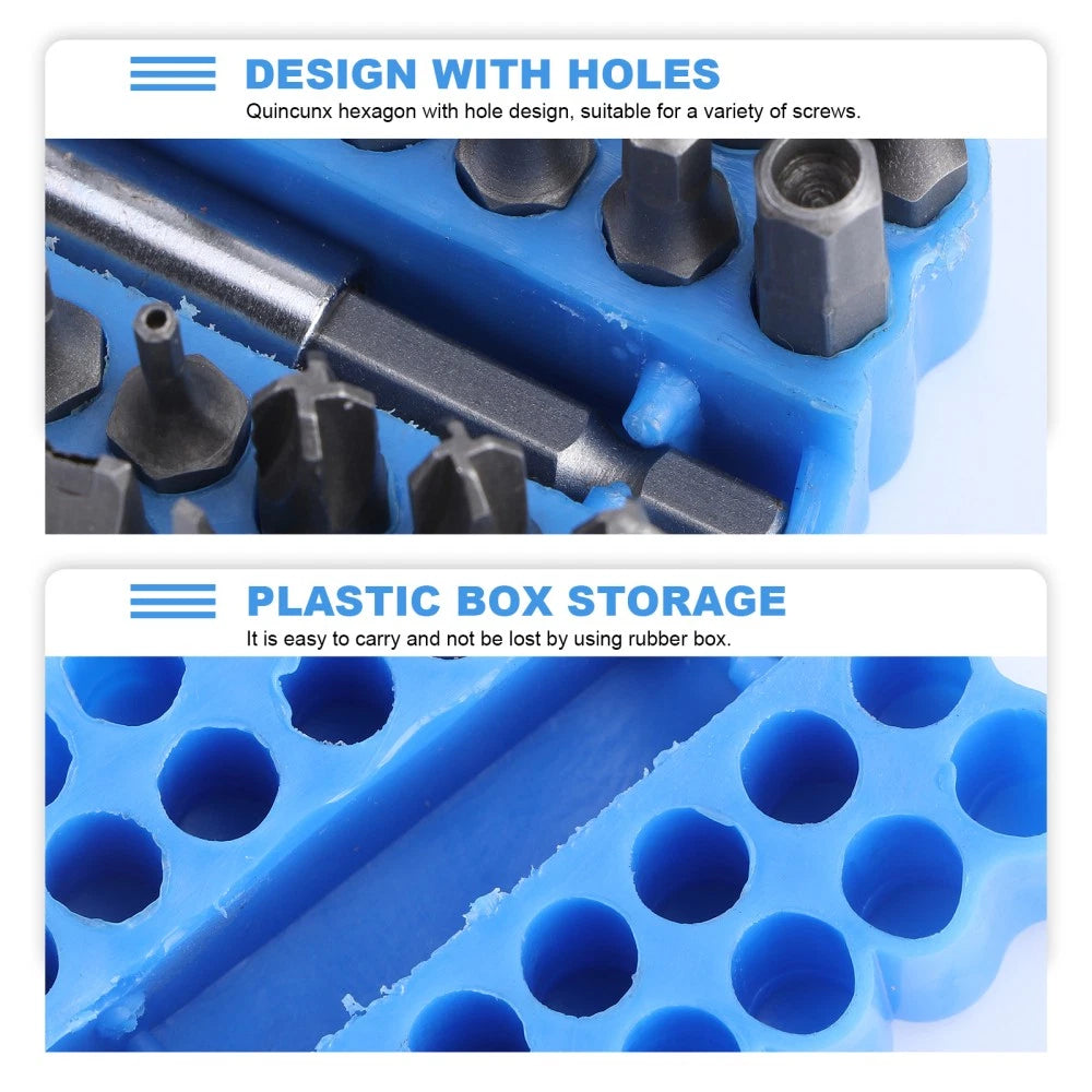 33 Pcs Hexagon Bit Screw Driver Set Hexagonal Drill Magnetic Extension Bits