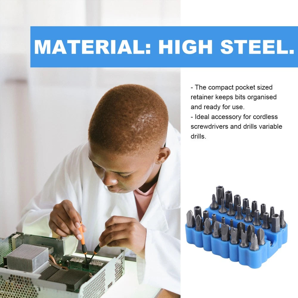 33 Pcs Hexagon Bit Screw Driver Set Hexagonal Drill Magnetic Extension Bits