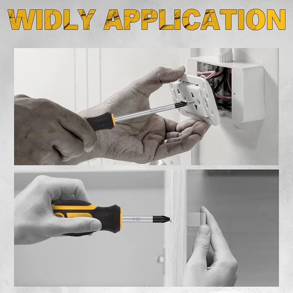 11-Pieces Magnetic Screwdriver Set 5 Phillips 5 Flat Head Tips Magnetizer Tool