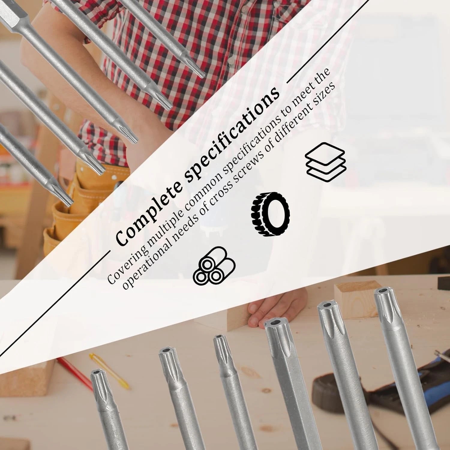 11x Torx Star Head Hex Shank Screwdriver Drill Bit Tool Set Driver Large Torque