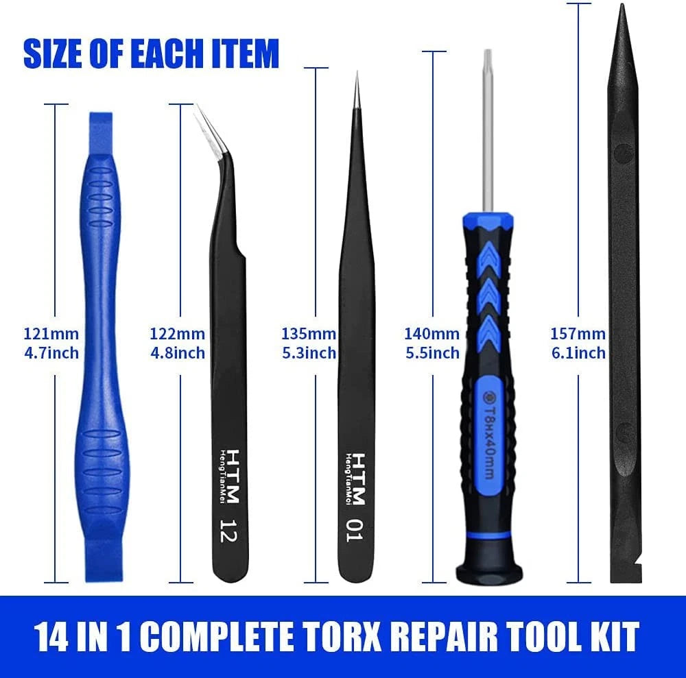 14 in 1 Torx Screwdriver Set with T1 T2 T3 T4 T5 T6 T7 T8 T9 T10 Security Tor...