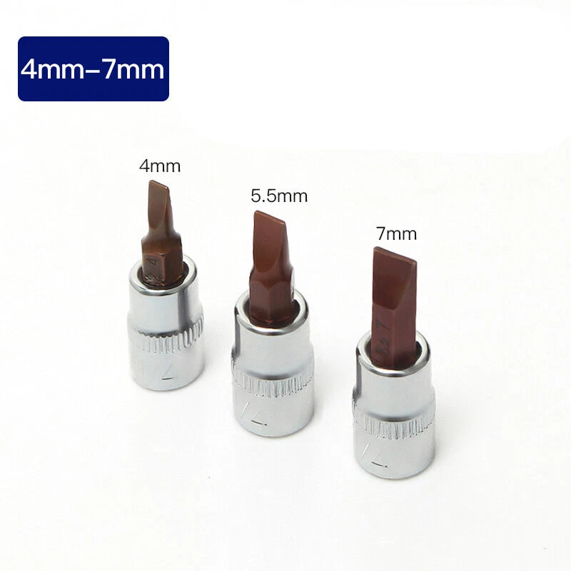 1/4in Square Driver Impact Bit Socket Torx Phillips Pizi Slotted Hex Ratchets