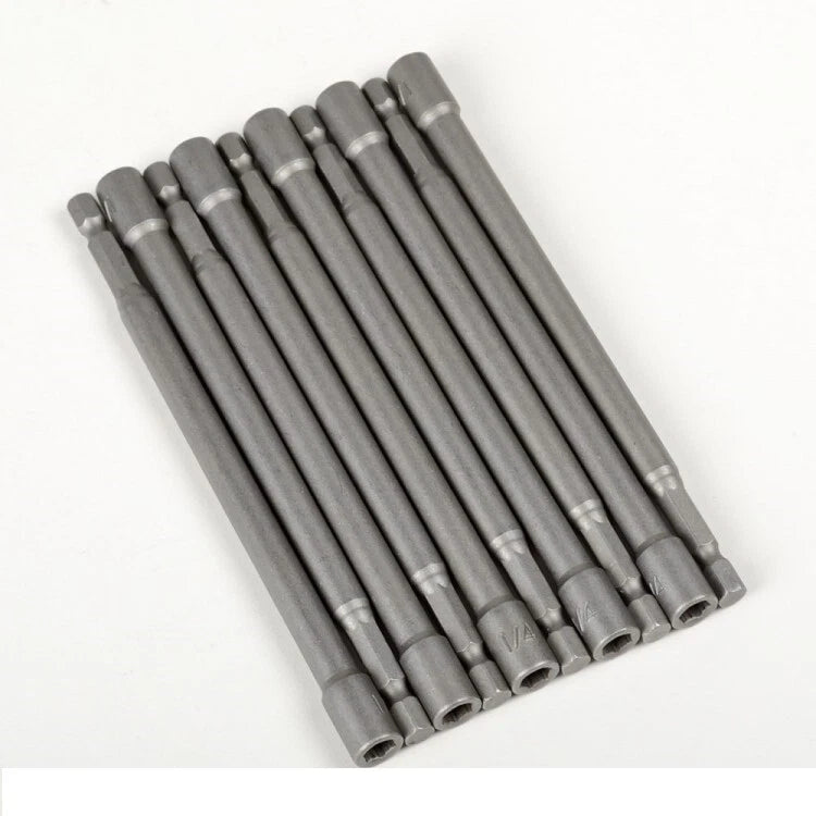 10pc 6" Long Hex Shank Quick Magnetic Nut Setter Driver 1/4"  NEW