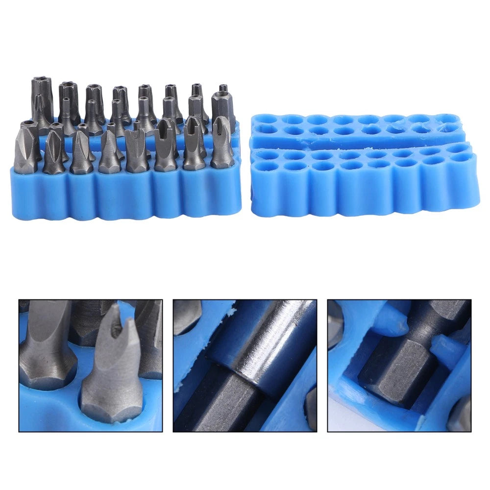 33 Pcs Security Bit Set Tamper Proof Star Screwdriver with Bit Holder