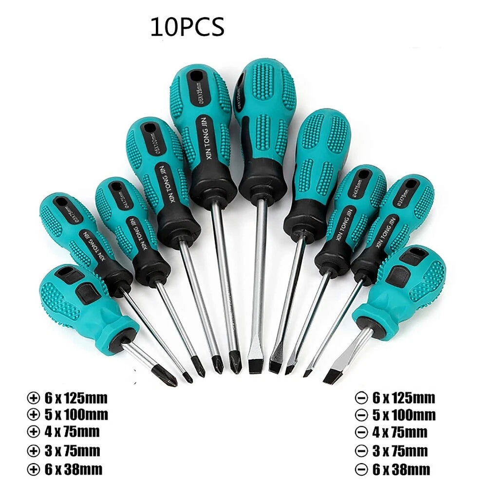 10pcs Screwdriver Set Hardware Tool Combination Set With Hard Cross Screwdriver